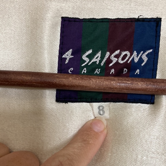 Vintage Duffle Coat Womens 8 Cream Wool Overcoat Nylon Shell 3 in 1 Cottagecore - Picture 14 of 15